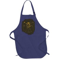 Da Vinci Acoustic Guitar Player Funny Musician Pun Full-Length Apron With Pockets