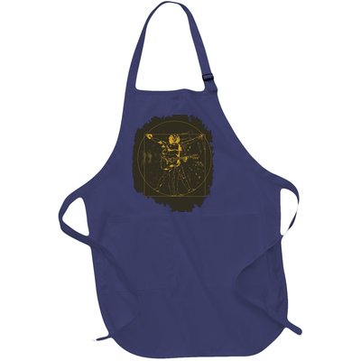 Da Vinci Acoustic Guitar Player Funny Musician Pun Full-Length Apron With Pockets