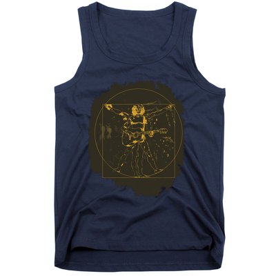 Da Vinci Acoustic Guitar Player Funny Musician Pun Tank Top