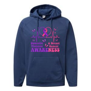 Domestic Violence & Breast Cancer Awareness Month Warrior Performance Fleece Hoodie