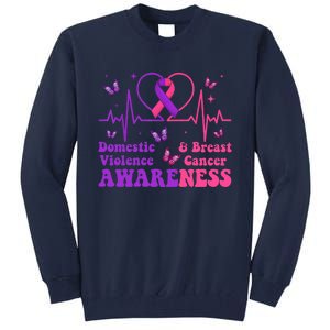 Domestic Violence & Breast Cancer Awareness Month Warrior Tall Sweatshirt