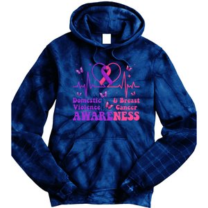 Domestic Violence & Breast Cancer Awareness Month Warrior Tie Dye Hoodie