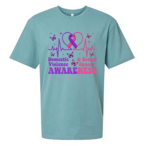 Domestic Violence & Breast Cancer Awareness Month Warrior Sueded Cloud Jersey T-Shirt