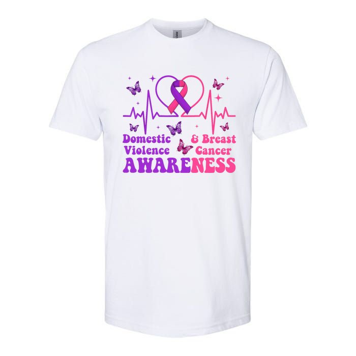 Domestic Violence & Breast Cancer Awareness Month Warrior Softstyle CVC T-Shirt