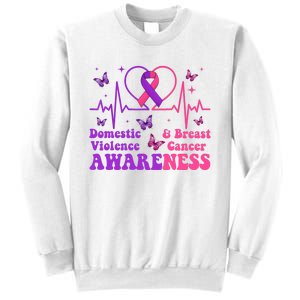 Domestic Violence & Breast Cancer Awareness Month Warrior Sweatshirt