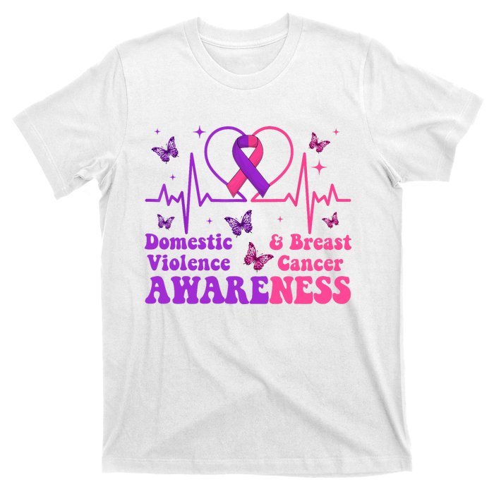 Domestic Violence & Breast Cancer Awareness Month Warrior T-Shirt