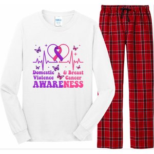 Domestic Violence & Breast Cancer Awareness Month Warrior Long Sleeve Pajama Set