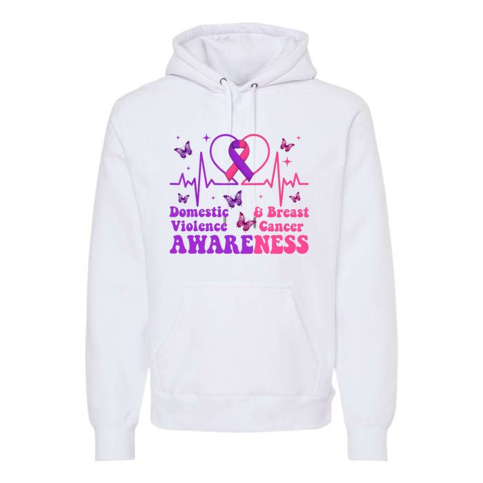 Domestic Violence & Breast Cancer Awareness Month Warrior Premium Hoodie