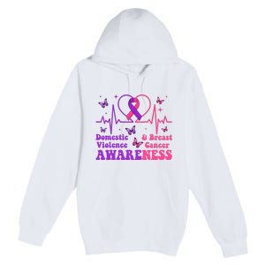 Domestic Violence & Breast Cancer Awareness Month Warrior Premium Pullover Hoodie