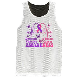 Domestic Violence & Breast Cancer Awareness Month Warrior Mesh Reversible Basketball Jersey Tank