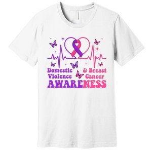 Domestic Violence & Breast Cancer Awareness Month Warrior Premium T-Shirt