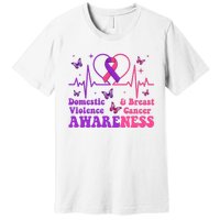 Domestic Violence & Breast Cancer Awareness Month Warrior Premium T-Shirt