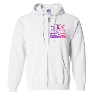 Domestic Violence & Breast Cancer Awareness Month Warrior Full Zip Hoodie