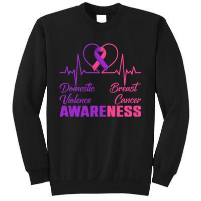 Domestic Violence & Breast Cancer Awareness Month Warrior Gift Sweatshirt