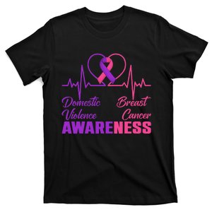 Domestic Violence & Breast Cancer Awareness Month Warrior Gift T-Shirt