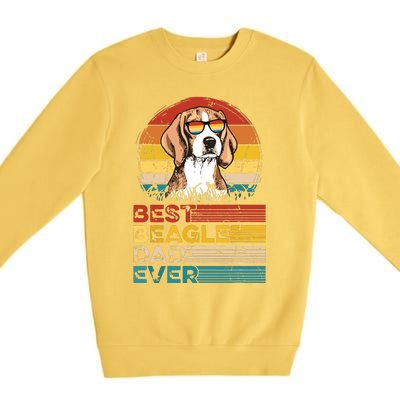 Dog Vintage Best Beagle Dad Ever Fathers Day Puppy Dog Dad Premium Crewneck Sweatshirt