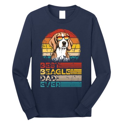 Dog Vintage Best Beagle Dad Ever Fathers Day Puppy Dog Dad Long Sleeve Shirt