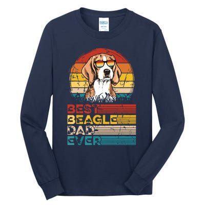 Dog Vintage Best Beagle Dad Ever Fathers Day Puppy Dog Dad Tall Long Sleeve T-Shirt