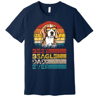 Dog Vintage Best Beagle Dad Ever Fathers Day Puppy Dog Dad Premium T-Shirt