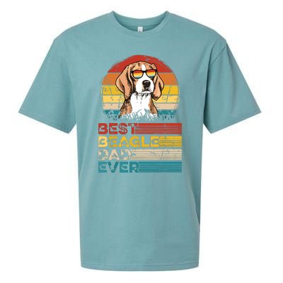 Dog Vintage Best Beagle Dad Ever Fathers Day Puppy Dog Dad Sueded Cloud Jersey T-Shirt