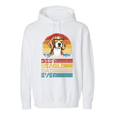 Dog Vintage Best Beagle Dad Ever Fathers Day Puppy Dog Dad Garment-Dyed Fleece Hoodie