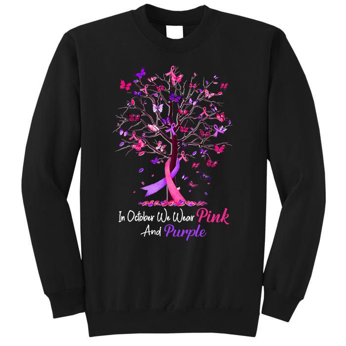 Domestic Violence Breast Cancer Awareness Month Ribbon Tree Sweatshirt