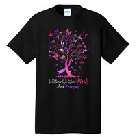 Domestic Violence Breast Cancer Awareness Month Ribbon Tree Tall T-Shirt