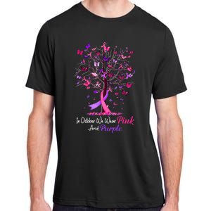 Domestic Violence Breast Cancer Awareness Month Ribbon Tree Adult ChromaSoft Performance T-Shirt