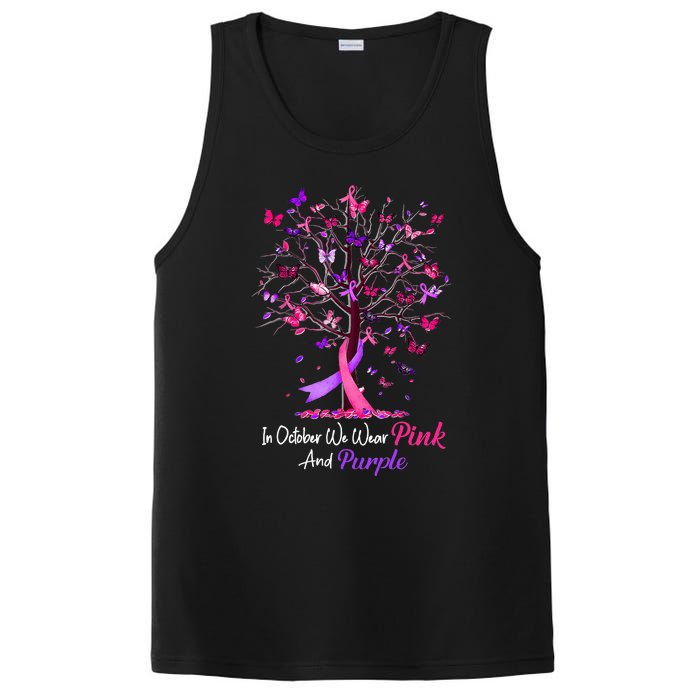 Domestic Violence Breast Cancer Awareness Month Ribbon Tree PosiCharge Competitor Tank