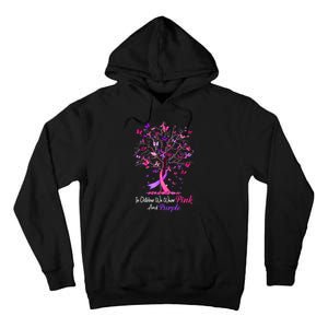 Domestic Violence Breast Cancer Awareness Month Ribbon Tree Tall Hoodie