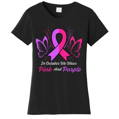 Domestic Violence Breast Cancer Awareness Month Ribbon Women's T-Shirt