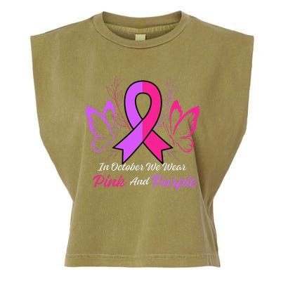 Domestic Violence Breast Cancer Awareness Month Ribbon Garment-Dyed Women's Muscle Tee