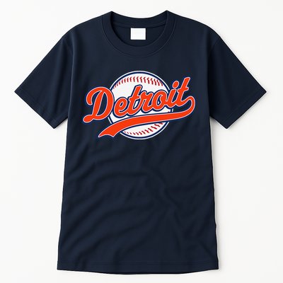 Detroit Vintage Baseball Throwback Retro Tall T-Shirt