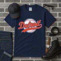 Detroit Vintage Baseball Throwback Retro Tall T-Shirt