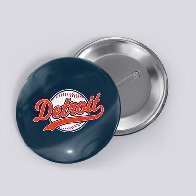 Detroit Vintage Baseball Throwback Retro Button