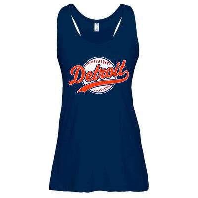 Detroit Vintage Baseball Throwback Retro Ladies Essential Flowy Tank