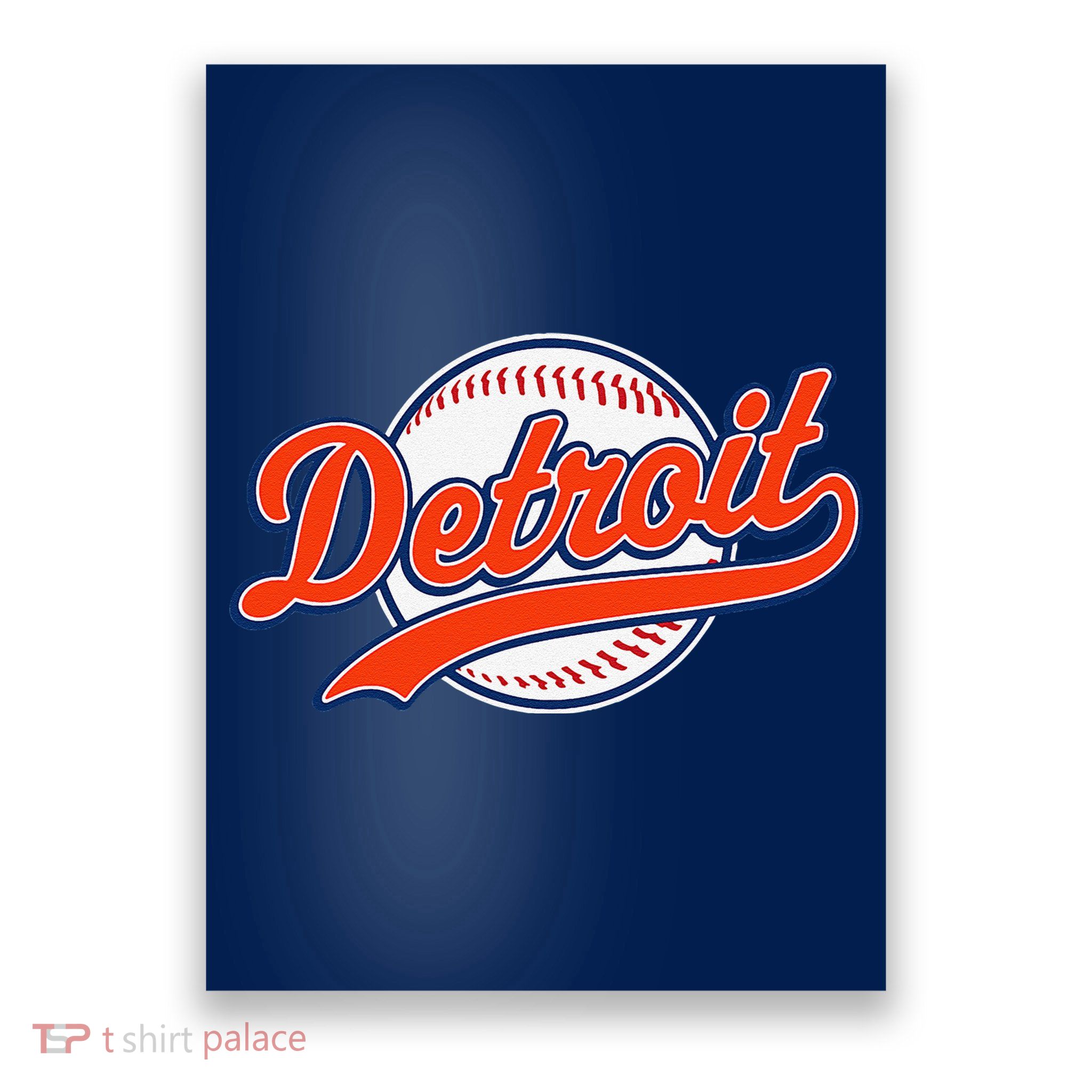Detroit Vintage Baseball Throwback Retro Poster