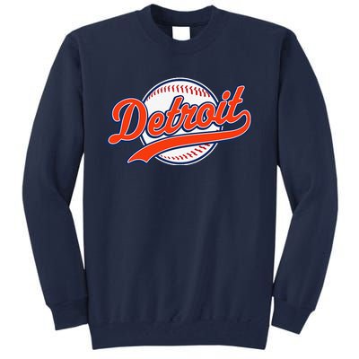 Detroit Vintage Baseball Throwback Retro Tall Sweatshirt