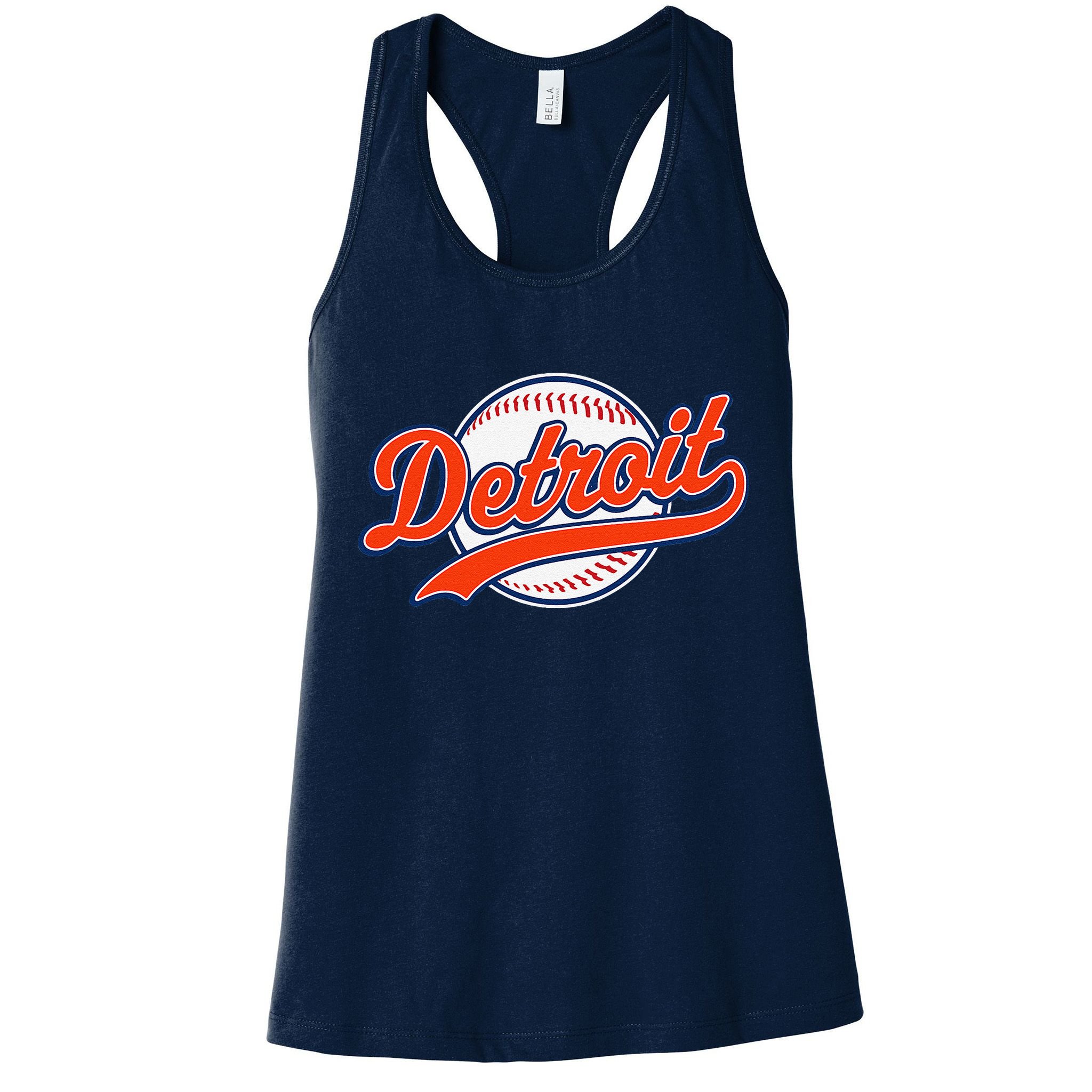 Detroit Vintage Baseball Throwback Retro Womens Tank Top