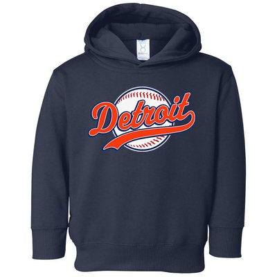 Detroit Vintage Baseball Throwback Retro Toddler Hoodie