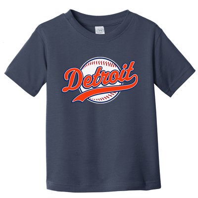 Detroit Vintage Baseball Throwback Retro Toddler T-Shirt