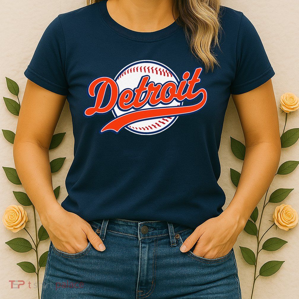 Detroit Vintage Baseball Throwback Retro Womens T-Shirt