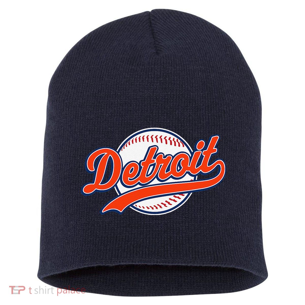 Detroit Vintage Baseball Throwback Retro Short Acrylic Beanie
