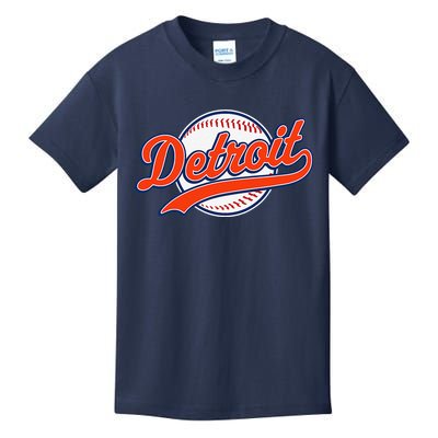 Detroit Vintage Baseball Throwback Retro Kids T-Shirt