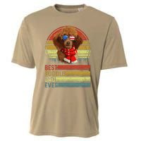 Dog Vintage Best Poodle Dad Ever Father Day Puppy Dog Dad Cooling Performance Crew T-Shirt