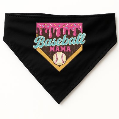 Distressed Vintage Baseball Mama Ice Cream Drip USA-Made Doggie Bandana