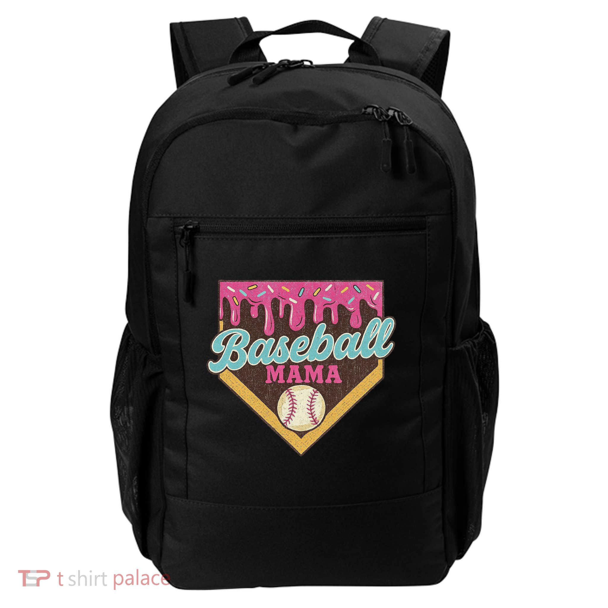 Distressed Vintage Baseball Mama Ice Cream Drip Backpack