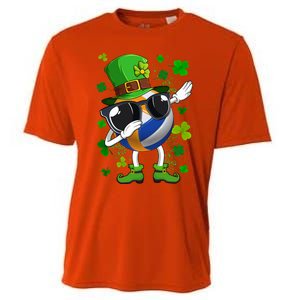 Dabbing Volleyball Ball Leprechaun St Patrick's Day Gift Cooling Performance Crew T-Shirt