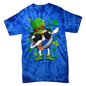 Dabbing Volleyball Ball Leprechaun St Patrick's Day Gift Tie-Dye T-Shirt