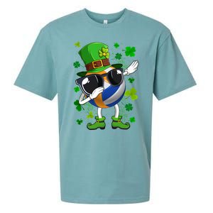 Dabbing Volleyball Ball Leprechaun St Patrick's Day Gift Sueded Cloud Jersey T-Shirt